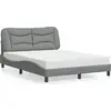 Image de vidaXL Lit avec matelas "Hvar" gris clair 140x190 cm Tissu
