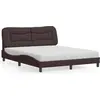 Image de vidaXL Lit avec matelas "Hvar" brun foncé 160x200 cm Tissu
