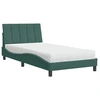 Image de vidaXL Lit avec matelas "Hanko" vert foncé 100x200 cm velours