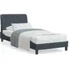 Image de vidaXL Lit avec matelas gris foncé 80x200 cm velours