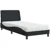 Image de vidaXL Lit avec matelas noir 80x200 cm velours