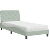 Image de vidaXL Lit avec matelas gris clair 90x190 cm velours