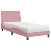 Image de vidaXL Lit avec matelas rose 90x190 cm velours