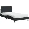 Image de vidaXL Lit avec matelas noir 100x200 cm velours