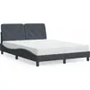 Image de vidaXL Lit avec matelas gris fonc © 120x200 cm velours