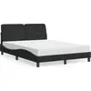 Image de vidaXL Lit avec matelas noir 120x200 cm velours