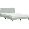 Image de vidaXL Lit avec matelas gris clair 140x190 cm velours