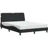 Image de vidaXL Lit avec matelas noir 140x190 cm velours