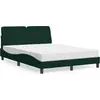 Image de vidaXL Lit avec matelas vert foncé 140x190 cm velours