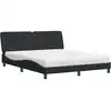 Image de vidaXL Lit avec matelas noir 160x200 cm velours