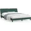 Image de vidaXL Lit avec matelas vert foncé 160x200 cm velours