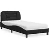 Image de vidaXL Lit avec matelas "Hvar" noir 90x190 cm similicuir