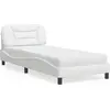 Image de vidaXL Lit avec matelas "Hvar" blanc 90x200 cm similicuir