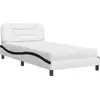 Image de vidaXL Lit avec matelas "Hvar" blanc et noir 100x200 cm similicuir