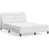 Image de vidaXL Lit avec matelas "Hvar" blanc 120x200 cm similicuir