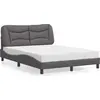 Image de vidaXL Lit avec matelas "Hvar" Gris 120x200 cm Similicuir