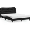 Image de vidaXL Lit avec matelas "Hvar" noir 140x190 cm similicuir