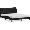 Image de vidaXL Lit avec matelas "Hvar" noir 160x200 cm simili-cuir