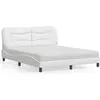 Image de vidaXL Lit avec matelas "Hvar" blanc 160x200 cm simili-cuir