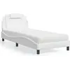 Image de vidaXL Lit "Viana" avec matelas blanc 80x200 cm simili-cuir