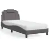 Image de vidaXL Lit "Viana" avec matelas Gris 80x200 cm Similicuir