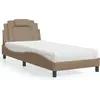 Image de vidaXL Lit "Viana" avec matelas Cappuccino-Brun 80x200 cm simili-cuir
