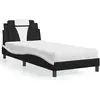 Image de vidaXL Lit "Viana" avec matelas noir et blanc 80x200 cm simili-cuir