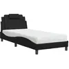 Image de vidaXL Lit "Viana" avec matelas noir 90x190 cm simili-cuir