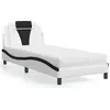 Image de vidaXL Lit "Viana" avec matelas Blanc et noir 90x190 cm Similicuir