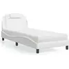 Image de vidaXL Lit "Viana" avec matelas blanc 90x200 cm simili-cuir