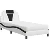 Image de vidaXL Lit "Viana" avec matelas blanc et noir 90x200 cm simili-cuir