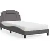 Image de vidaXL Lit "Viana" avec matelas Gris 100x200 cm Similicuir