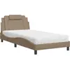 Image de vidaXL Lit "Viana" avec matelas Cappuccino-Brun 100x200 cm Similicuir