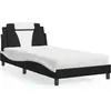Image de vidaXL Lit "Viana" avec matelas noir et blanc 100x200 cm simili-cuir