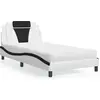 Image de vidaXL Lit "Viana" avec matelas Blanc et noir 100x200 cm Similicuir