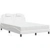 Image de Lit avec matelas Blanc 120x200 cm Similicuir