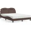 Image de vidaXL Lit "Viana" avec matelas Marron 120x200 cm Similicuir