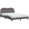 Image de vidaXL Lit "Viana" avec matelas Gris 120x200 cm Similicuir