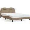 Image de Lit avec matelas cappuccino brun 120x200 cm similicuir