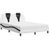 Image de vidaXL Lit "Viana" avec matelas Blanc et noir 120x200 cm Similicuir