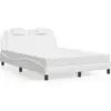 Image de vidaXL Lit "Viana" avec matelas Blanc 140x190 cm Similicuir