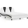Image de vidaXL Lit "Viana" avec matelas Blanc et noir 140x190 cm Similicuir