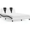 Image de vidaXL Lit "Viana" avec matelas Blanc et noir 140x200 cm Similicuir
