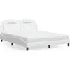 Image de vidaXL Lit "Viana" avec matelas Blanc 160x200 cm Similicuir