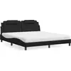 Image de vidaXL Lit "Viana" avec matelas noir 180x200 cm simili-cuir