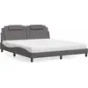 Image de vidaXL Lit "Viana" avec matelas Gris 180x200 cm Similicuir