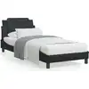 Image de vidaXL Cadre de lit sans matelas "Zadar" noir 80x200 cm simili-cuir