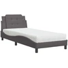 Image de vidaXL Cadre de lit sans matelas "Zadar" gris 100x200 cm similicuir