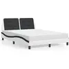Image de vidaXL Cadre de lit sans matelas "Zadar" blanc et noir 140x190 cm similicuir