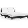 Image de vidaXL Lit avec matelas "Zadar" noir et blanc 140x200 cm similicuir